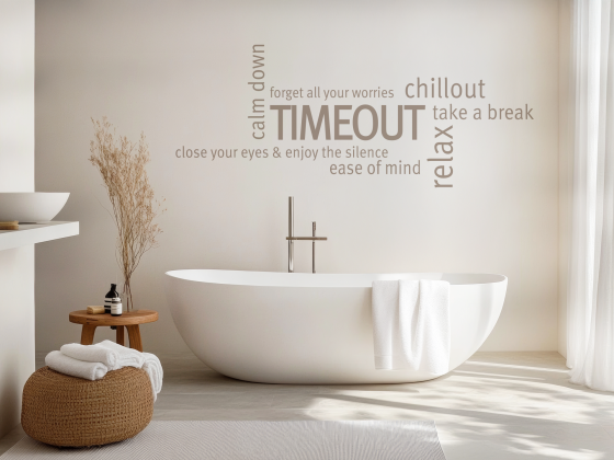 Wortwolke Timeout - Begriffe als Wandtattoo