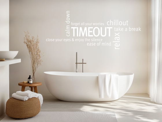 Preview: Wortwolke Timeout - Begriffe als Wandtattoo