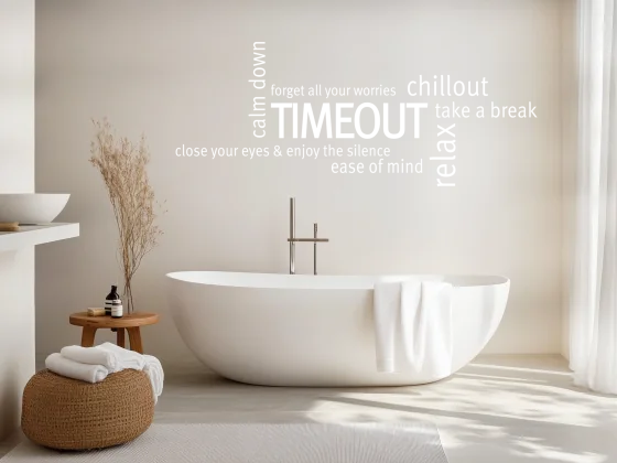 Wortwolke Timeout - Begriffe als Wandtattoo