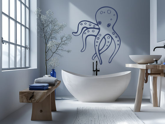 Preview: Wandtattoo Tintenfisch