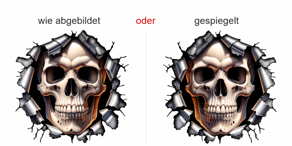 Preview: Wandtattoo Totenkopf in der Wand Preview: Wandtattoo Totenkopf in der Wand