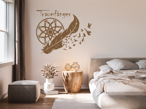 Wandtattoo mit Traumfänger und Text