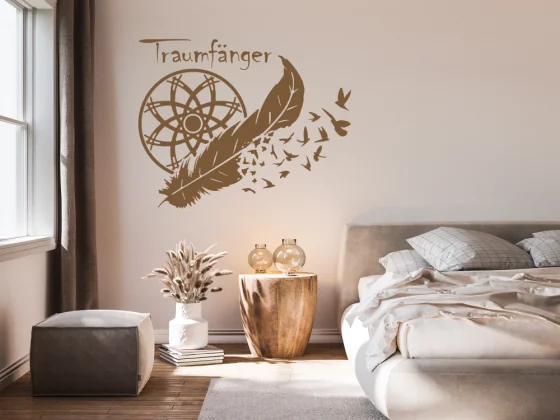 Wandtattoo mit Traumfänger und Text