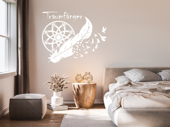 Preview: Wandtattoo Traumfänger mit Text