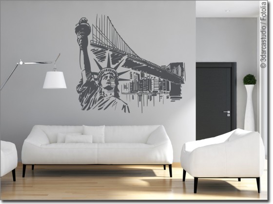 Preview: Wandtattoo Traumhafte Skyline