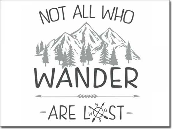 Wanddesign Travel Not all who wander are lost