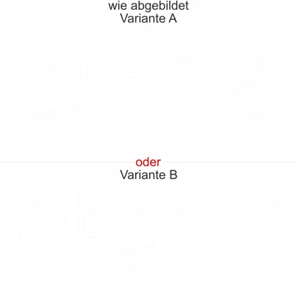 Wandtattoo mit Skyline von Venedig - Ansicht Ausrichtung mit Farbauswahl und Variante