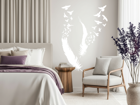 Preview: Wandtattoo Vögel aus Feder