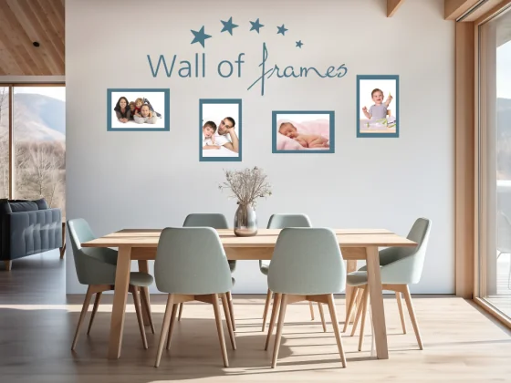 Wandtattoo Wall of frames mit selbstklebenden Fotorahmen