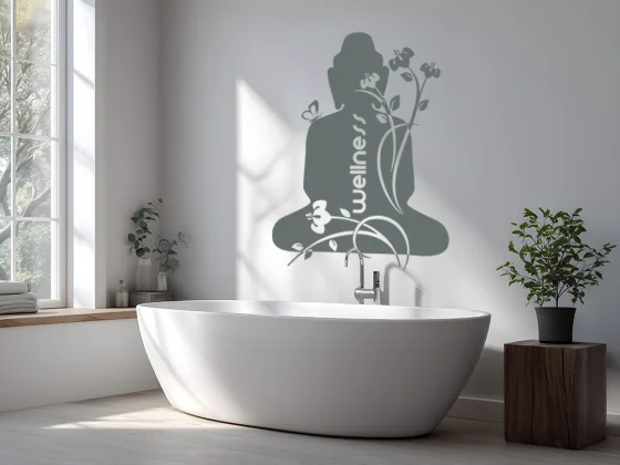 Wandtattoo mit Wellness Buddha