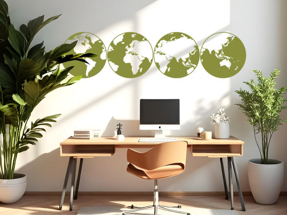 Preview: Wandtattoo Weltkarte