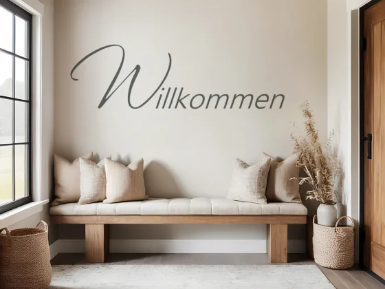 Wandaufkleber Willkommen