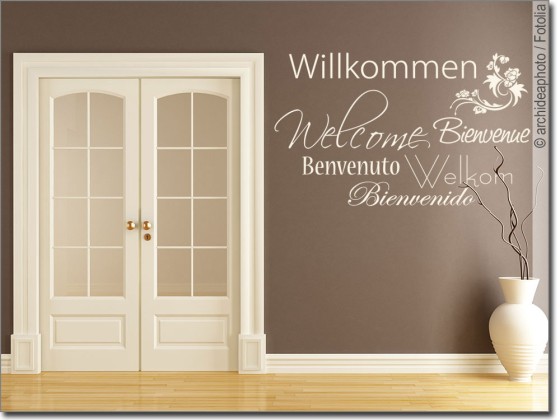Preview: Wandworte Willkommen