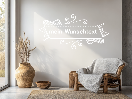 Preview: Wandtattoo Wunschtext in Banderole