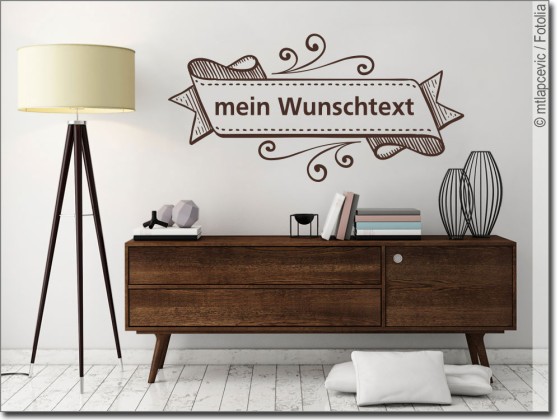 Preview: Wandtattoo Wunschtext in Banderole Preview: Wandtattoo Wunschtext in Banderole