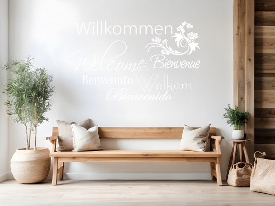 Preview: Wandworte Willkommen