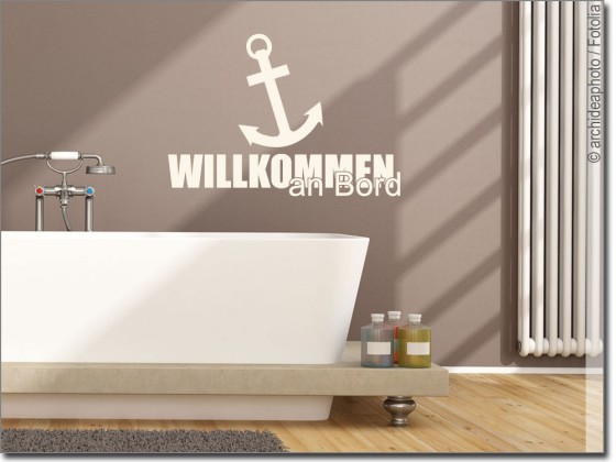 Preview: Wandtattoo Willkommen an Bord