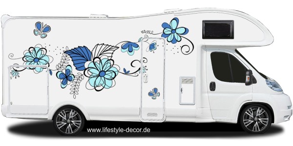 Preview: Wohnmobil Aufkleber Bunte Blumenranke Preview: Wohnmobil Aufkleber Bunte Blumenranke