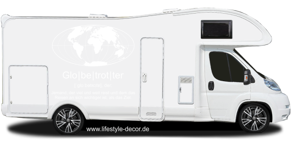 Preview: Wohnwagensticker Globetrotter