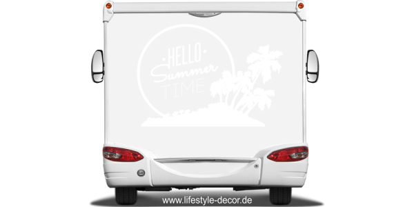 Preview: Wohnmobil Aufkleber Hello Summertime