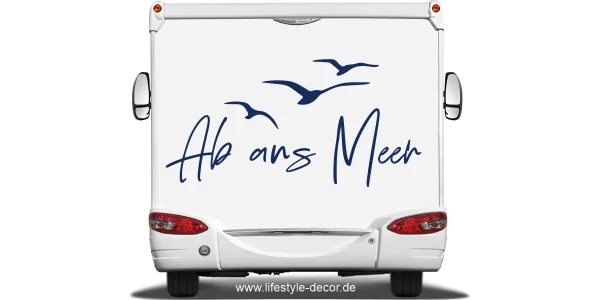 Wohnmobilaufkleber Ab ans Meer