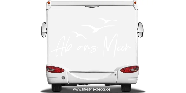 Wohnmobilaufkleber Ab ans Meer