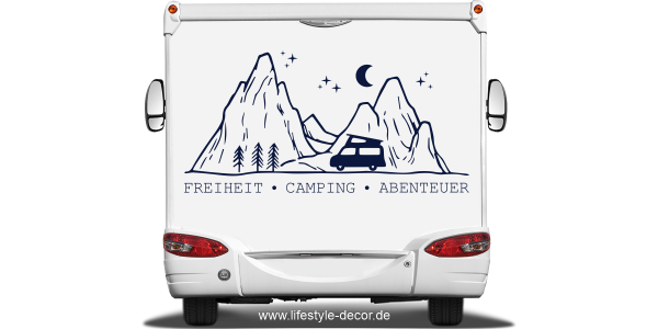 Preview: Wohnmobilaufkleber Freiheit Camping Abenteuer Preview: Wohnmobilaufkleber Freiheit Camping Abenteuer