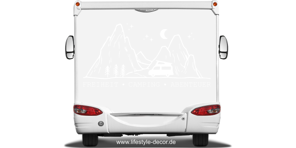 Preview: Wohnmobilaufkleber Freiheit Camping Abenteuer Preview: Wohnmobilaufkleber Freiheit Camping Abenteuer