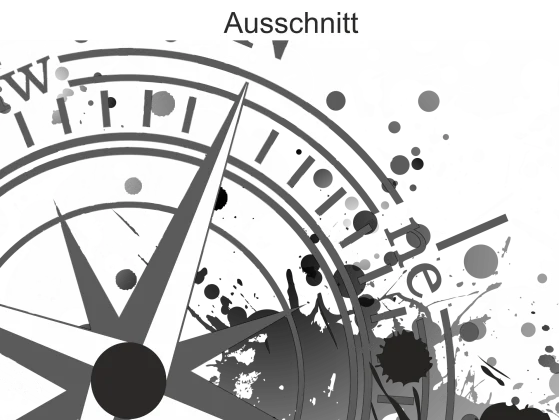 Wohnmobilaufkleber Kompass mit Farbklecksen - Ansicht Ausschnitt