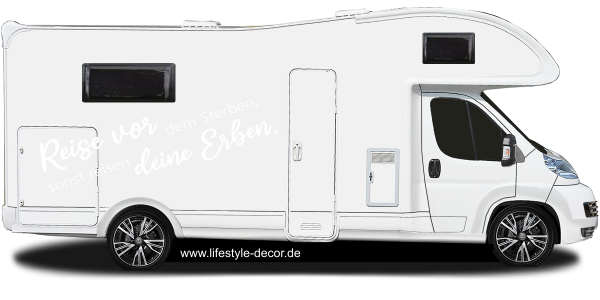 Preview: Wohnmobilaufkleber Reise vor dem Sterben Preview: Wohnmobilaufkleber Reise vor dem Sterben