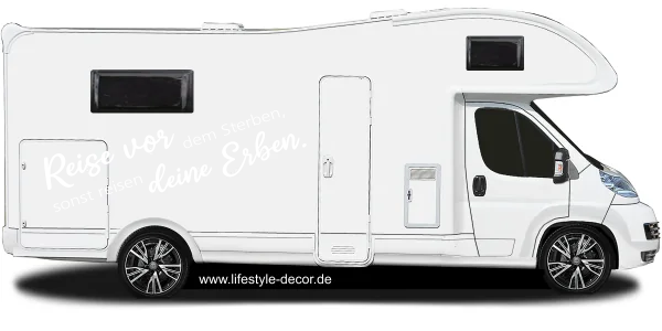Wohnmobilaufkleber Reise vor dem Sterben