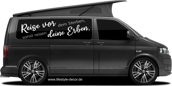 Wohnmobilaufkleber Reise vor dem Sterben