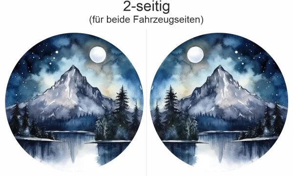 Aquarelles Alpenpanorama bei Nacht (in 3 Varianten erhältlich)