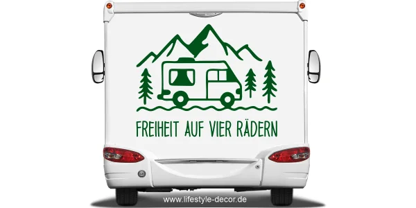 Wohnmobildekor Freiheit auf Vier Rädern