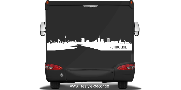 Preview: Autoaufkleber Skyline Ruhrgebiet