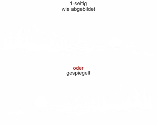 Wohnmobilsticker Alpensee mit Sonnenuntergang - Ansicht Ausrichtung und Farbauswahl