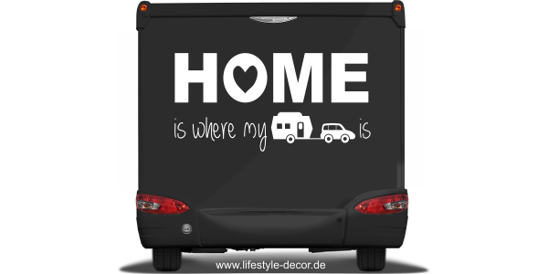 Preview: Wohnwagen Aufkleber Home is