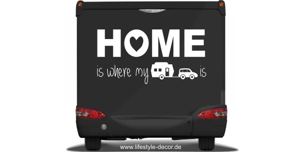 Wohnwagen Aufkleber Home is