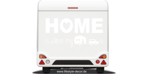 Preview: Wohnwagen Aufkleber Home is