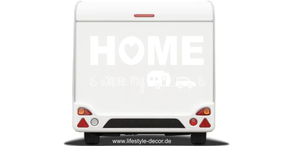 Wohnwagen Aufkleber Home is