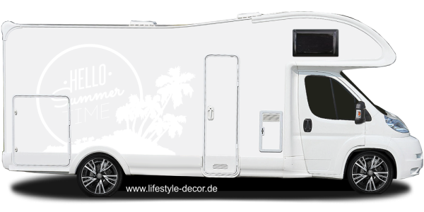 Preview: Wohnmobil Aufkleber Hello Summertime