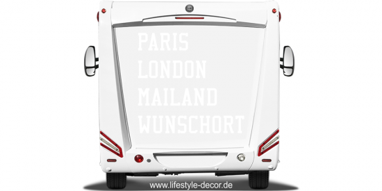 Preview: Wohnwagen Aufkleber mit Wunschort Preview: Wohnwagen Aufkleber mit Wunschort