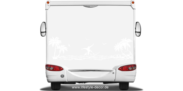 Preview: Wohnmobildekor Surfer am Meer Preview: Wohnmobildekor Surfer am Meer