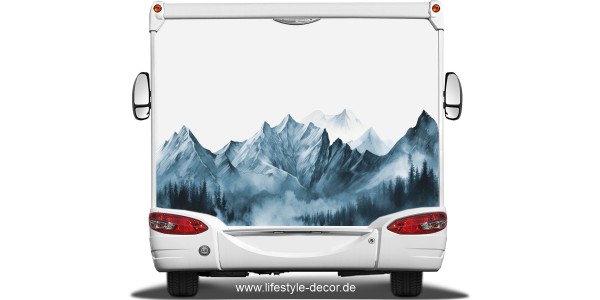 Preview: Wohnwagendekor Winterlandschaft auf einem Wohnwagenheck