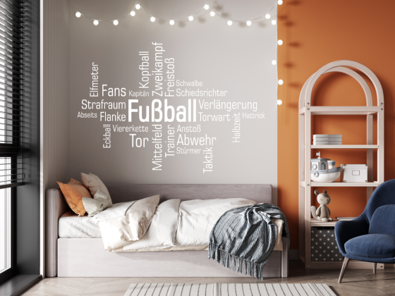 Preview: Wandtattoo Wortwolke Fussball