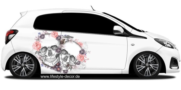 Preview: Autoaufkleber Zwei Totenköpfe Preview: Autoaufkleber Zwei Totenköpfe
