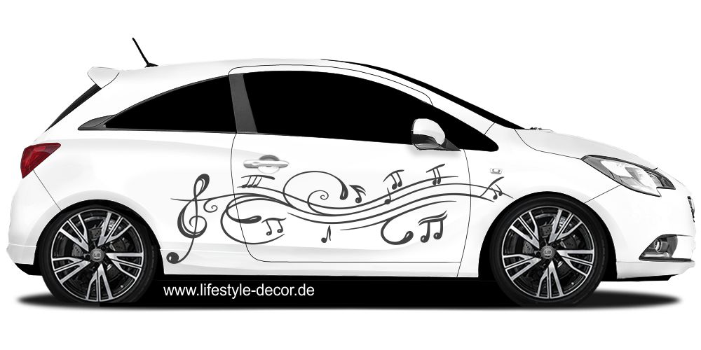 Car Tattoo mit Musik als Motiv für das Fahrzeug