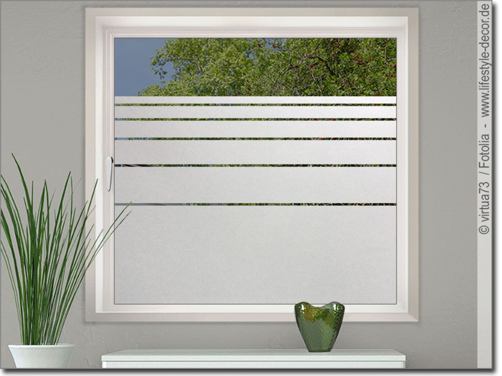 Sichtschutz Folie Fenster mit Sonnen Motiv, 45,5 cm hoch 