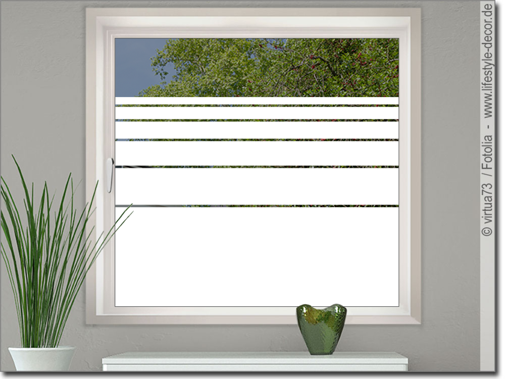 Dekorativer Sichtschutz für Fenster mit Folien - 2 Beispiele - Musterladen