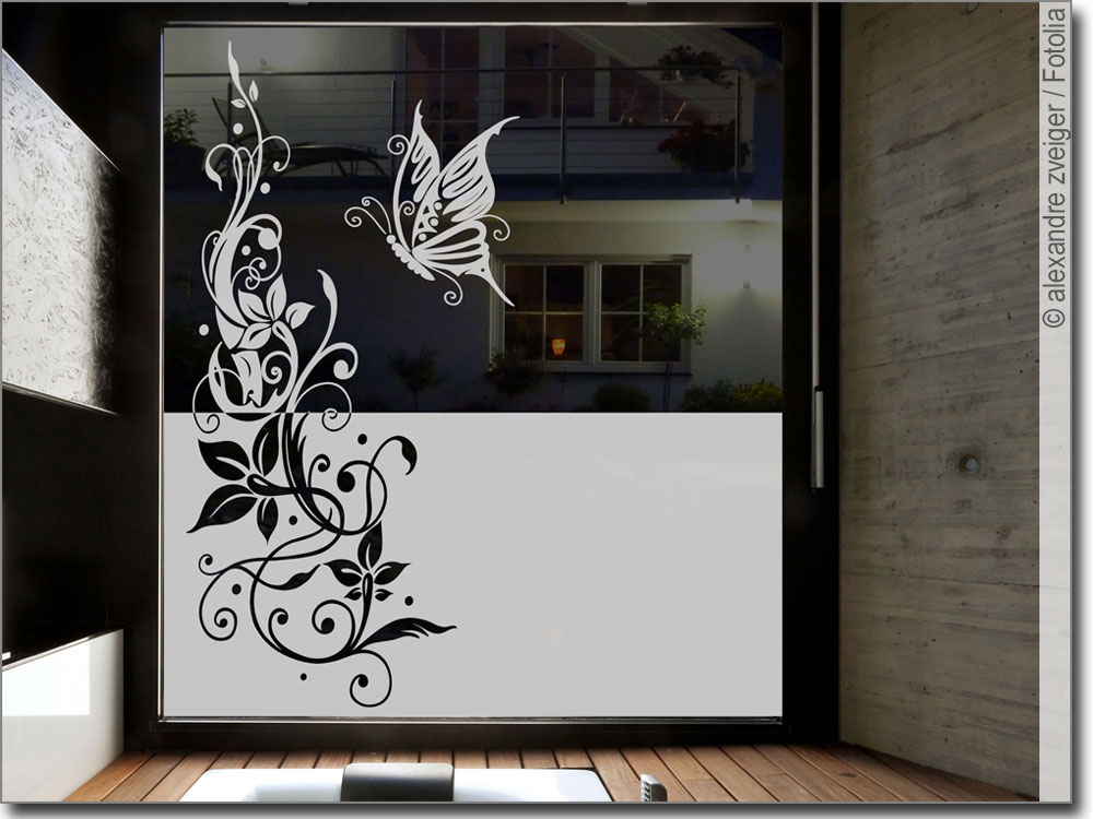 Fensterfolie statisch haftend Motiv Fensterdeko Blümchen II Blume